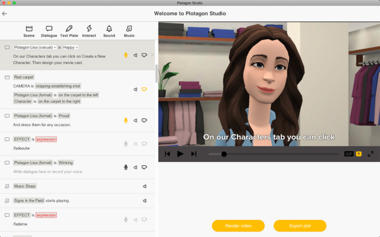 , Making videos with Plotagon: The basics