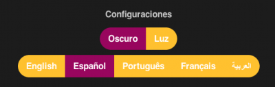 Image of the Plotagon settings in Spanish.