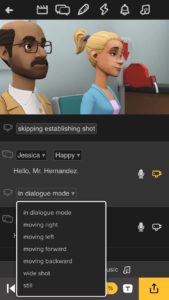 Image showing the camera movement options.