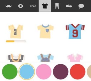 Image of an article of clothing in the character creator downloading.