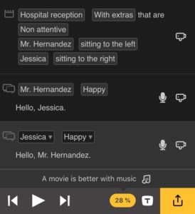 Image showing a sample dialogue script.