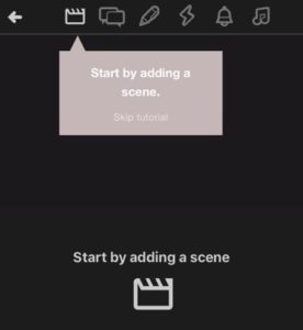 Image showing the option to add a scene to a video.