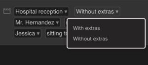 Image showing how to insert non-speaking extra characters into a scene.