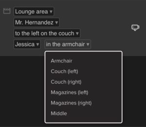 Image showing how to choose a character's location in a scene.